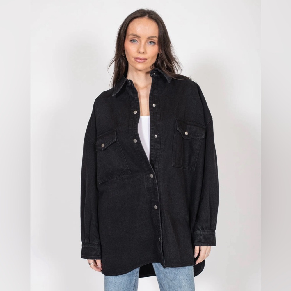 Brunette The Label Black Button-Up Shirt